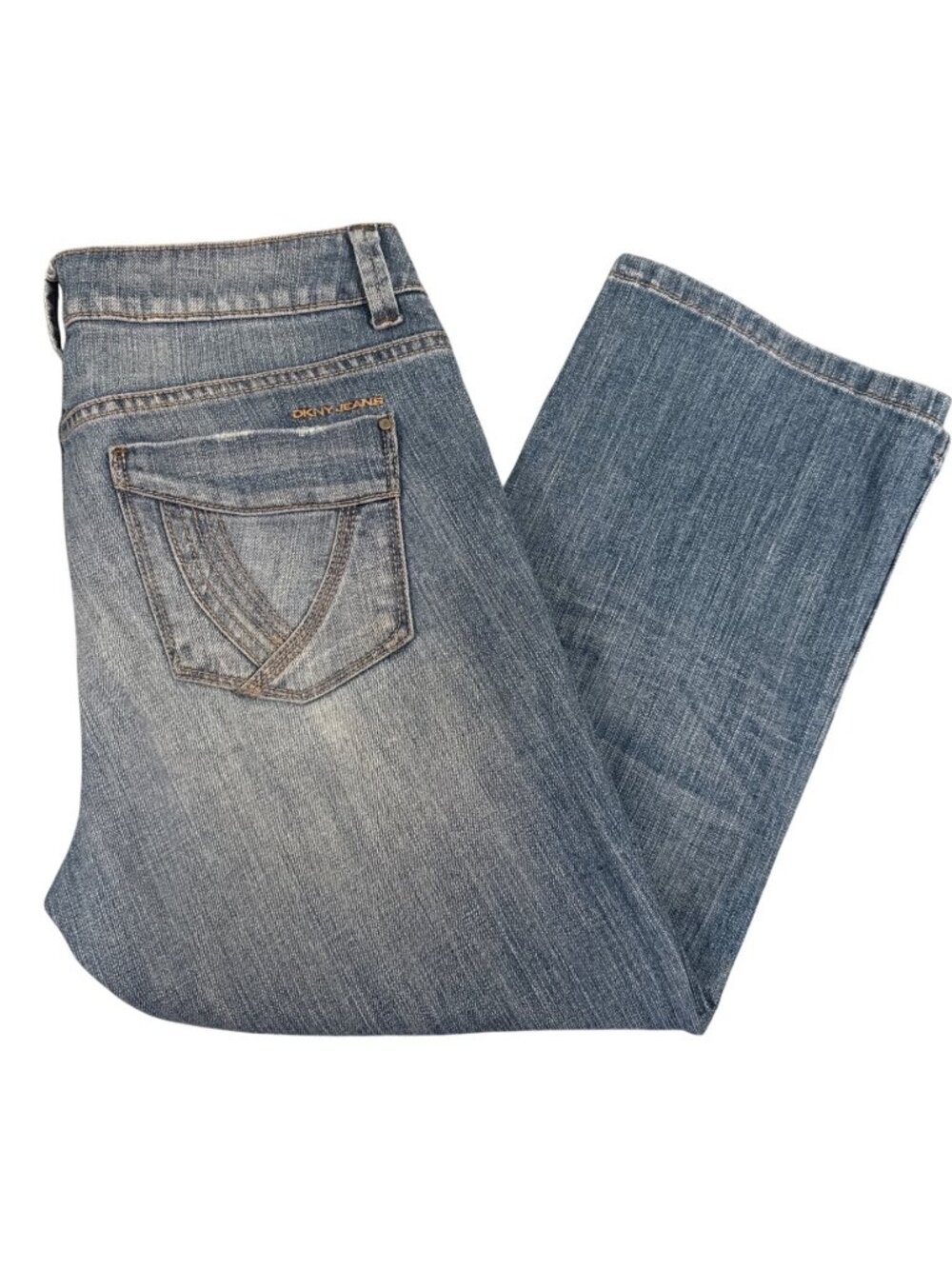 DKNY Jeans Petite 10P Denim Capri Pants Casual Beach Comfort Travel